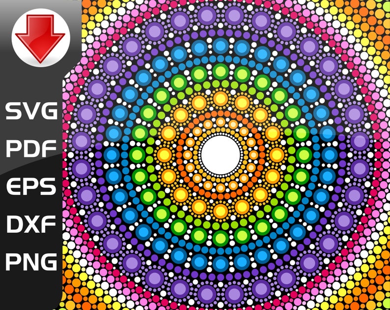 Download Rainbow Mandala Svg Printable - Layered SVG Cut File ...