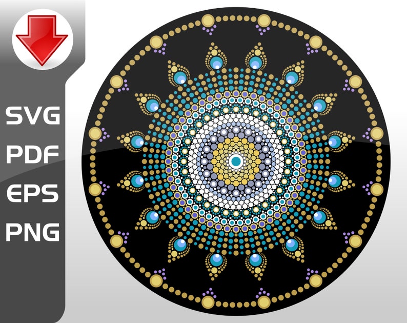 Download Cool Dot Mandala Design Decorative 3 SVG digital | Etsy