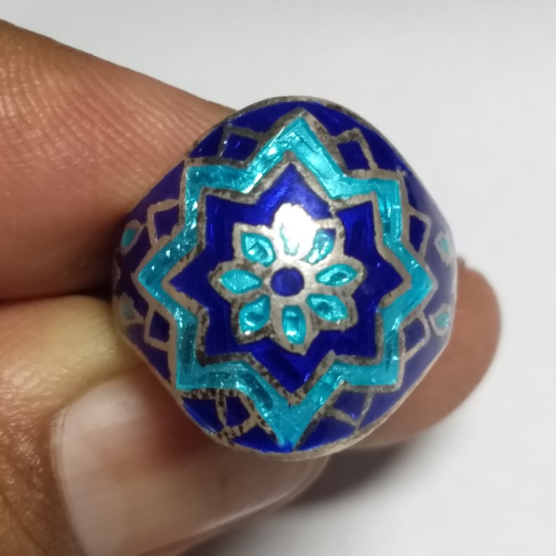 Sterling Silver 925 ring with traditional meenakari work