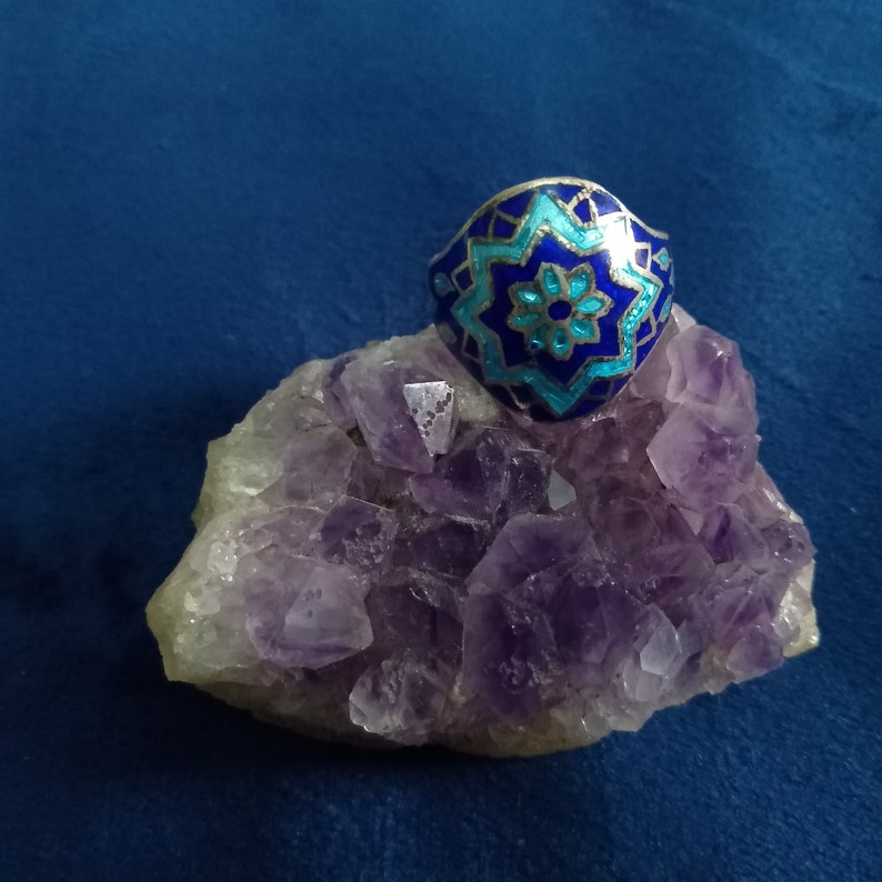 Sterling Silver 925 ring with traditional meenakari work