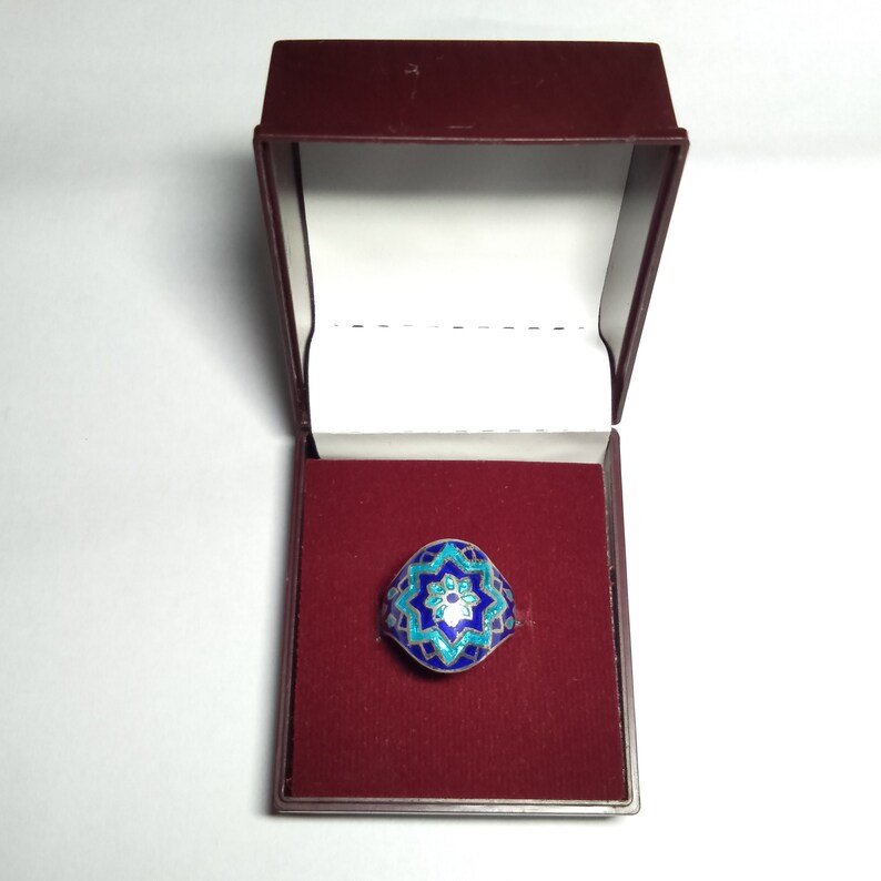 Sterling Silver 925 ring with traditional meenakari work