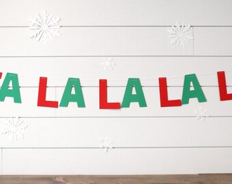 Deck the Halls Garland, Christmas Garland, Falalala, Holiday Decor, Modern Holiday Garland, Playroom Decor, Christmas Party Decor