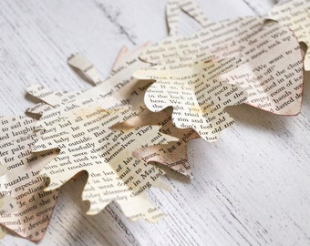 Book Page Leaves Etsy