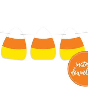 Candy Corn Garland: Printable Halloween Banner (Digital Download)