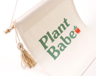 Rustic Plant Babe Sign with Tassel, Plant Lover Decor, Plant Sign, Plant Parent, Plant Lover Gift, Housewarming Gift