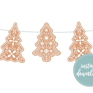Gingerbread Trees, Gingerbread Christmas Decor, Christmas Village, Holiday Decor, Christmas Garland, DIY Gingerbread House, Make Your Own