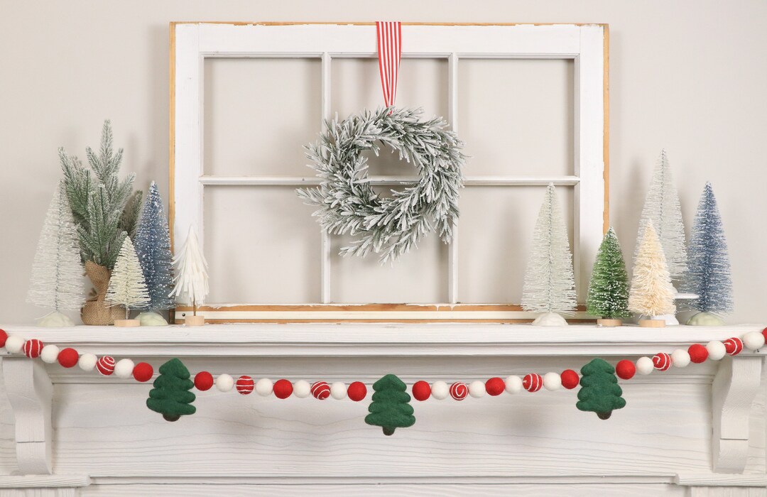 Felt Christmas Tree Garland Farmhouse Christmas Christmas Etsy