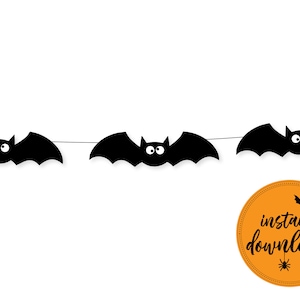 Halloween Bat Banner, Silly Bats Banner, Halloween Decor, Halloween Bats, Halloween Party, Printable Halloween Decor, Digital Download, DIY