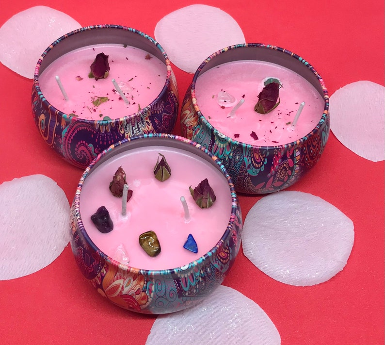 Crystal Candles Scented Candles Meditation Candles Etsy