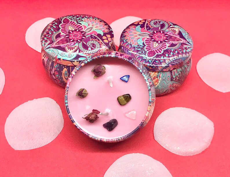 Crystal Candles Scented Candles Meditation Candles Etsy