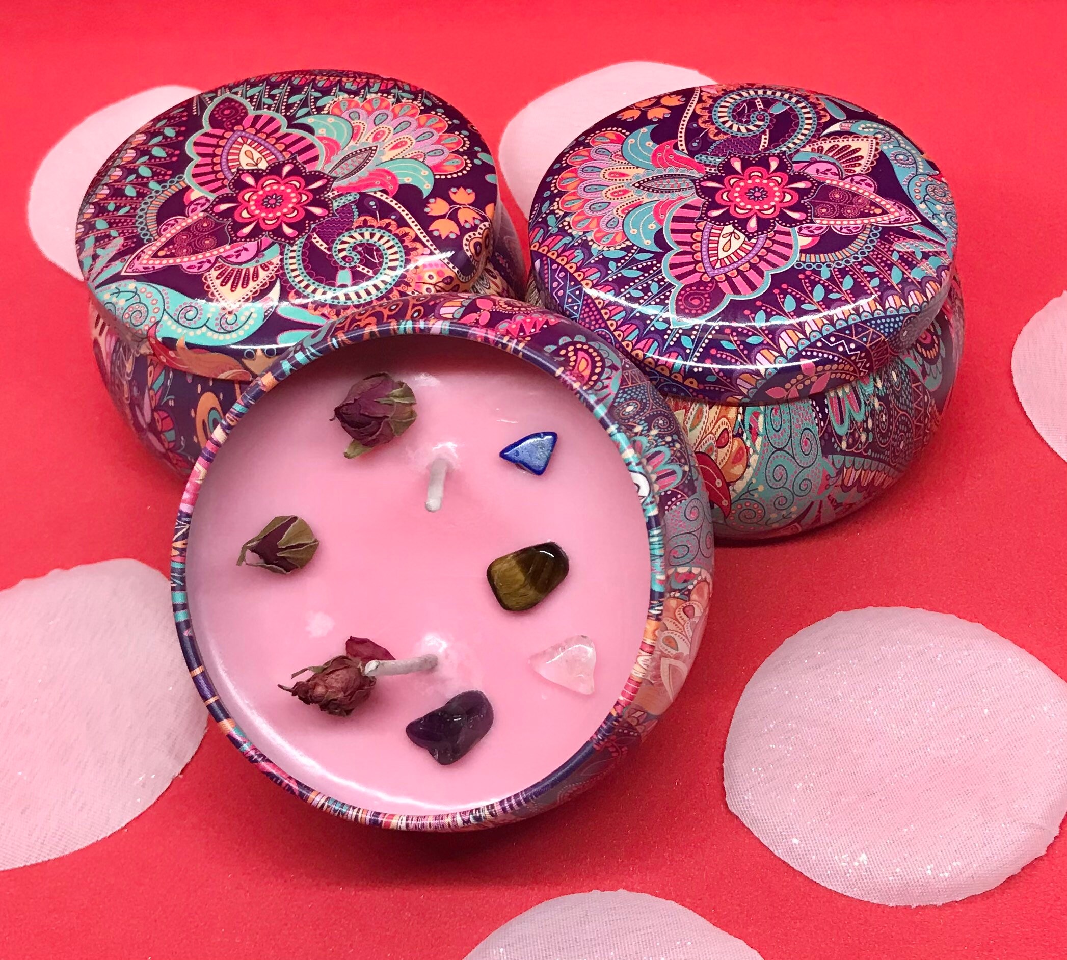 Crystal Candles Scented Candles Meditation Candles Etsy