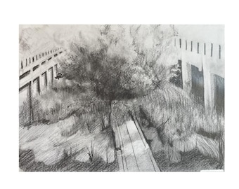 Dibujo de paisaje 'SauceXhormigón'