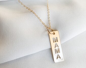 Mama Necklace, 14k gold filled mama necklace, mom necklace, mom gift, wife gift, mama bar necklace, layering, new mom gift, gift for her