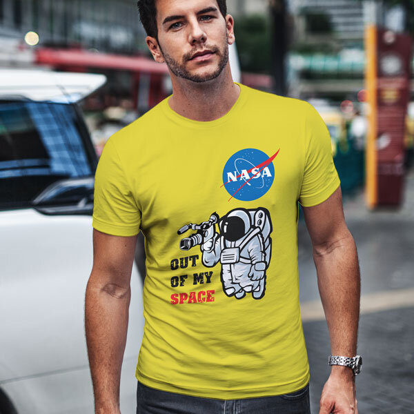 Maglietta Unisex T.O.P. Con Logo NASA E Astronauta, Spazio, Regalo Geek, Nera, Girocollo