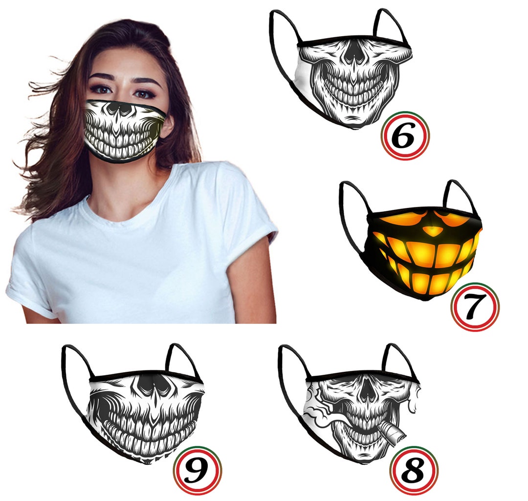 FINAL SALE Halloween Skull Face Mask Masks With Scare Faces Etsy