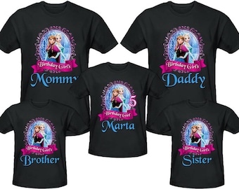 Birthday girl Custom Frozen Inspired Birthday Shirt for your family dad brother mom sister any family member. birthday boy