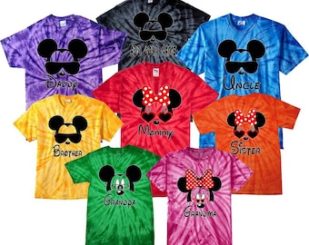tie dye disney family shirts