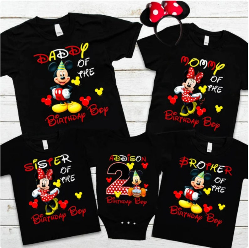 Mickey Mouse Birthday Boy or Girl Shirt Personalized Name and Etsy