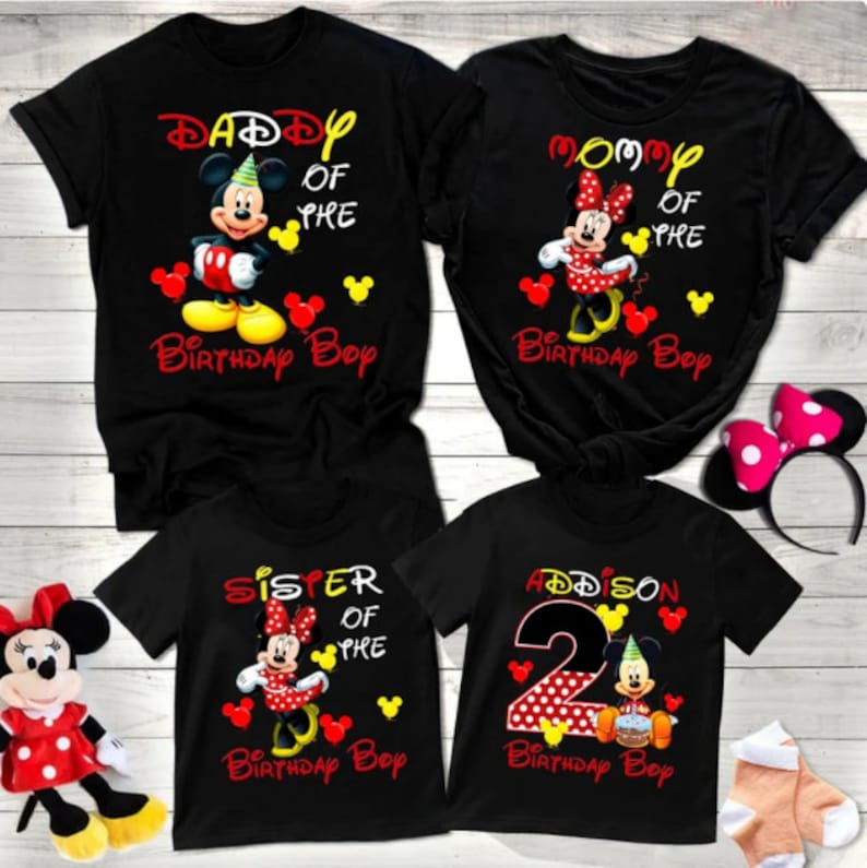 Mickey Mouse Birthday Boy or Girl Shirt Personalized Name and Etsy