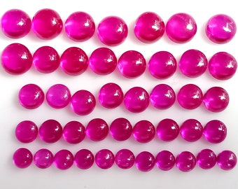 Red Ruby Round Cabochon: Loose Gemstone for Jewelry Making