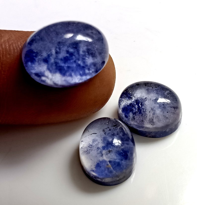 Sodalite Gemstone For Jewelry Making StoneAB-550 Beautiful 100/% Natural Blue Sodalite /& Crystal Quartz 31.50 Carats Oval Cabochon Doublet