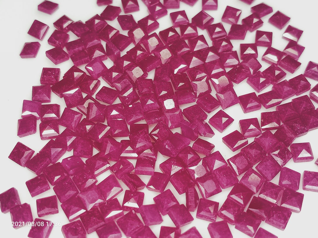 Natural Red Ruby Square Cut Loose Gemstone (3x3x2 MM) - Etsy