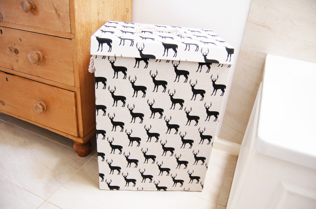 Deer Design Storage / Laundry Box With Lid Etsy