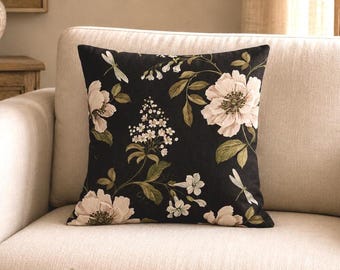 Colefax & Fowler "Evesham Black" cushion cover