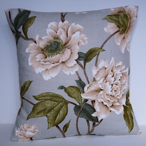 Colefax & Fowler Giselle cream and blue cushion cover