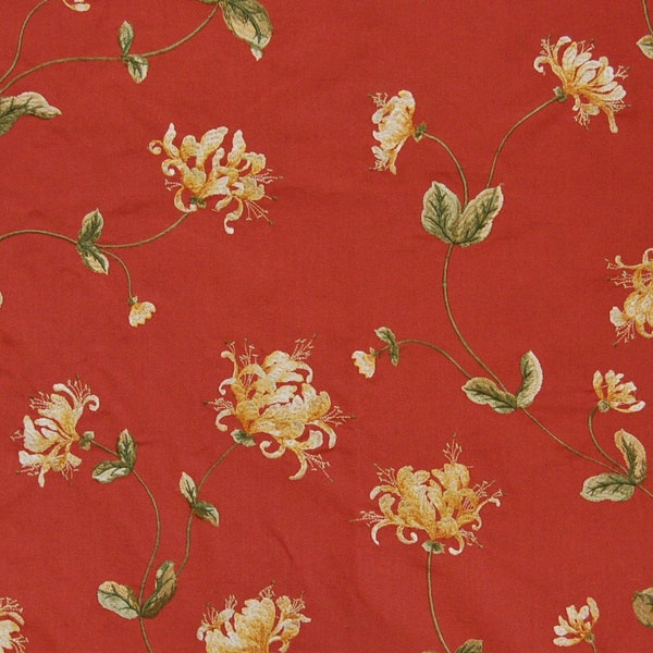 Colefax & Fowler bestickt "Honeysuckle on Red/Coral" Kissenhülle