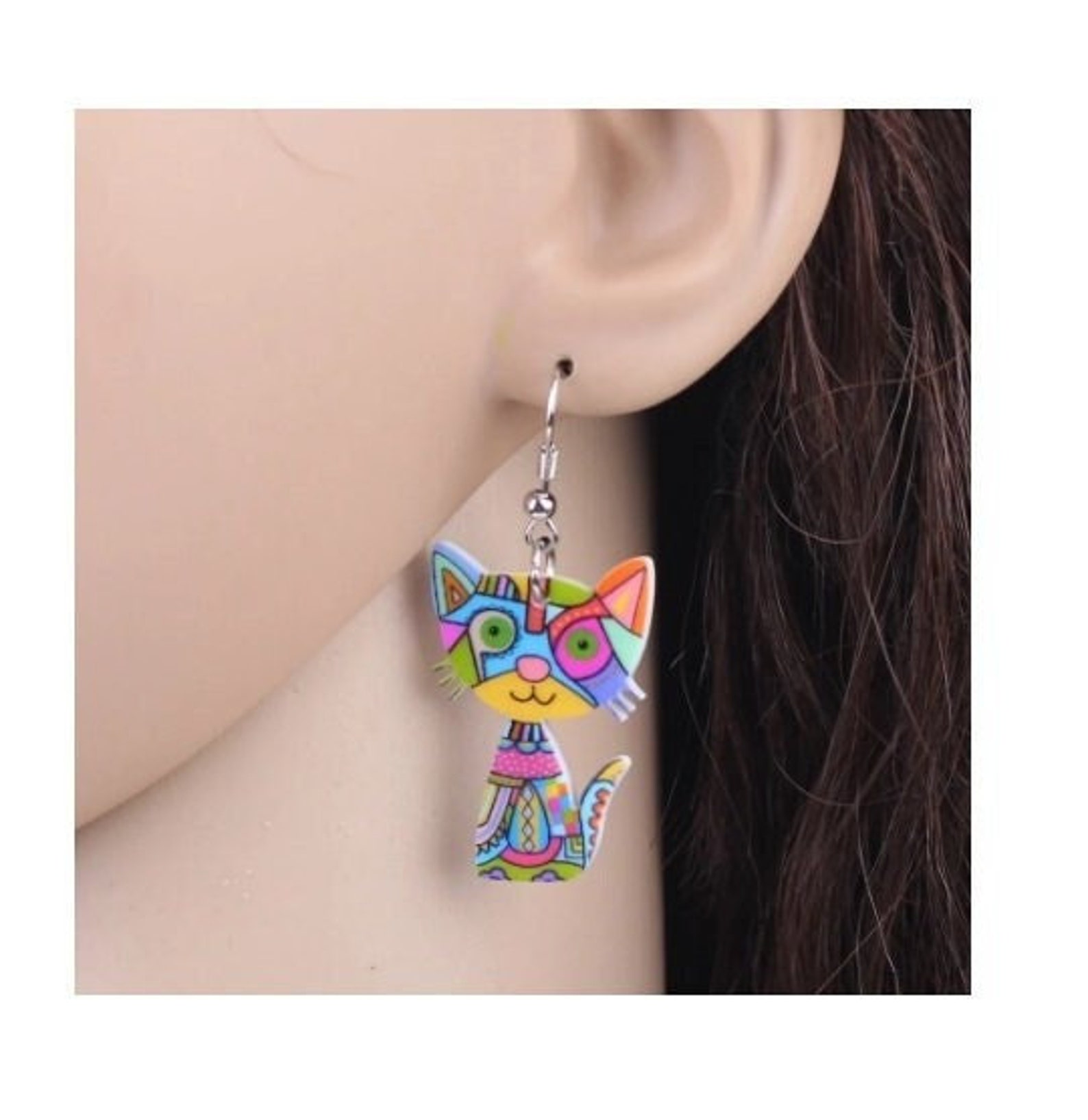 Cat dangle earrings Clearance