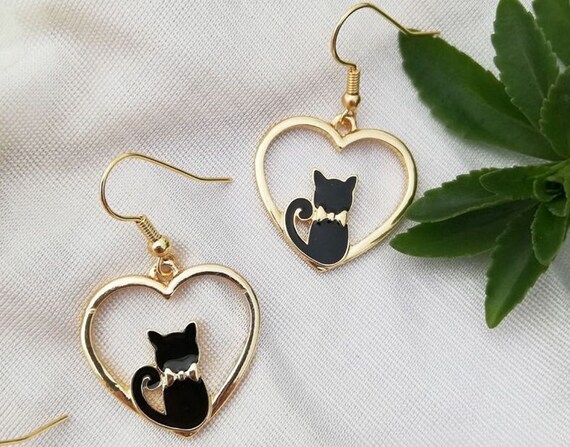 Etsy cat deals earrings