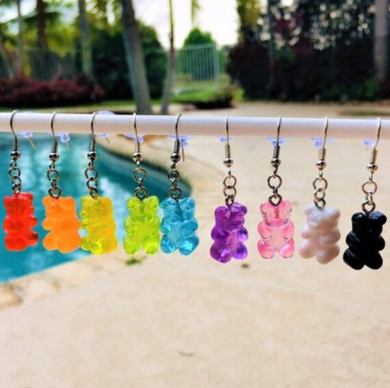 Gummy bear resin earrings deals