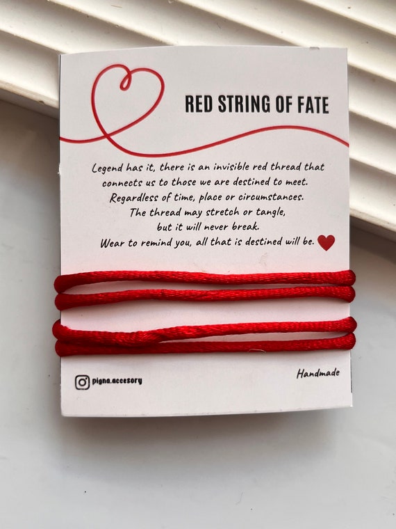 Red String of Fate Couple Bracelet Set With Card / Kabbalah Red Thread  Bracelet / Couple Bracelet / Red String Bracelet 