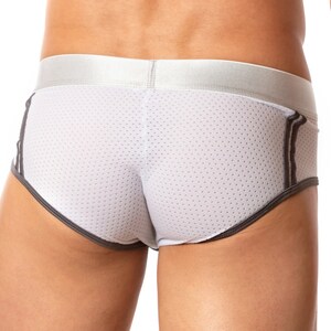 Agacio AGJ018 Mesh Back Brief White/Black image 2