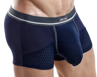 Mens Boxer Trunk Underpants Pouch Enhancing Low Rise Waist Shorts Sexy Underwear
