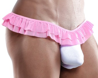 Sexy Mens G-String Underwear Soft Micro Pouch Enhancing Low Waist Lace Underwear