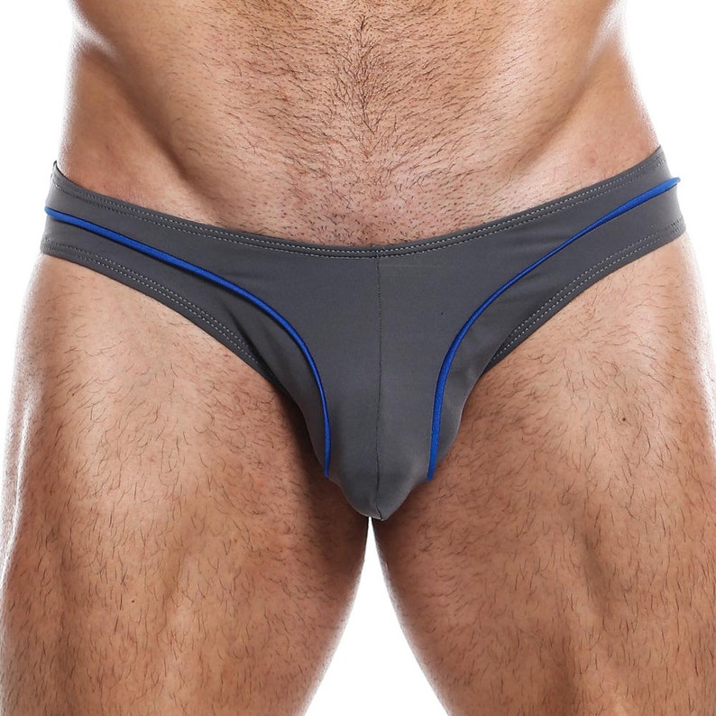 Mens Bikini Underwear Soft V-Shaped Pouch Enhancing Low Waist Thong Underpants