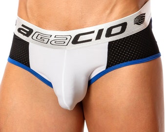 Agacio AGJ018 Mesh Back Brief Black/White