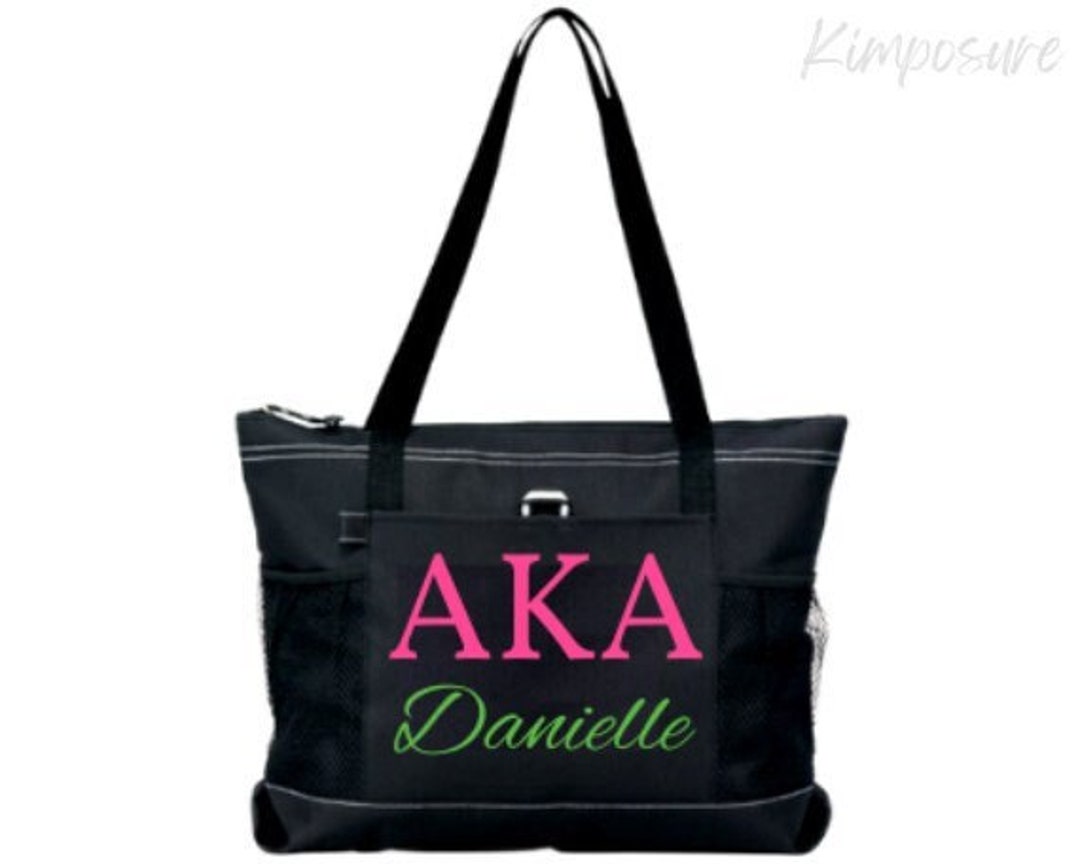 BLACK Alpha Kappa Alpha Personalized Zippered Tote Sorority - Etsy