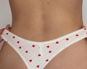 Soft cotton panties set 100% cotton for every day, Natural cotton panty thong, Handmade cotton lingerie, Cotton underwear