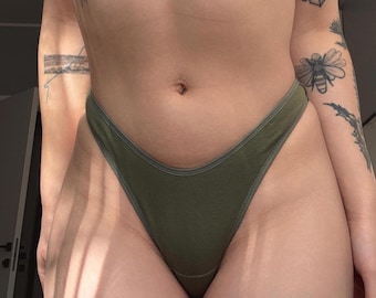 Soft Cotton Thong Panty, Natural Stretch Underwear