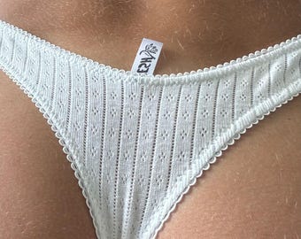 Soft cotton panties 100% cotton for every day, Natural cotton panty thong, Handmade cotton lingerie, Soft Cotton underwear, Summer lingerie
