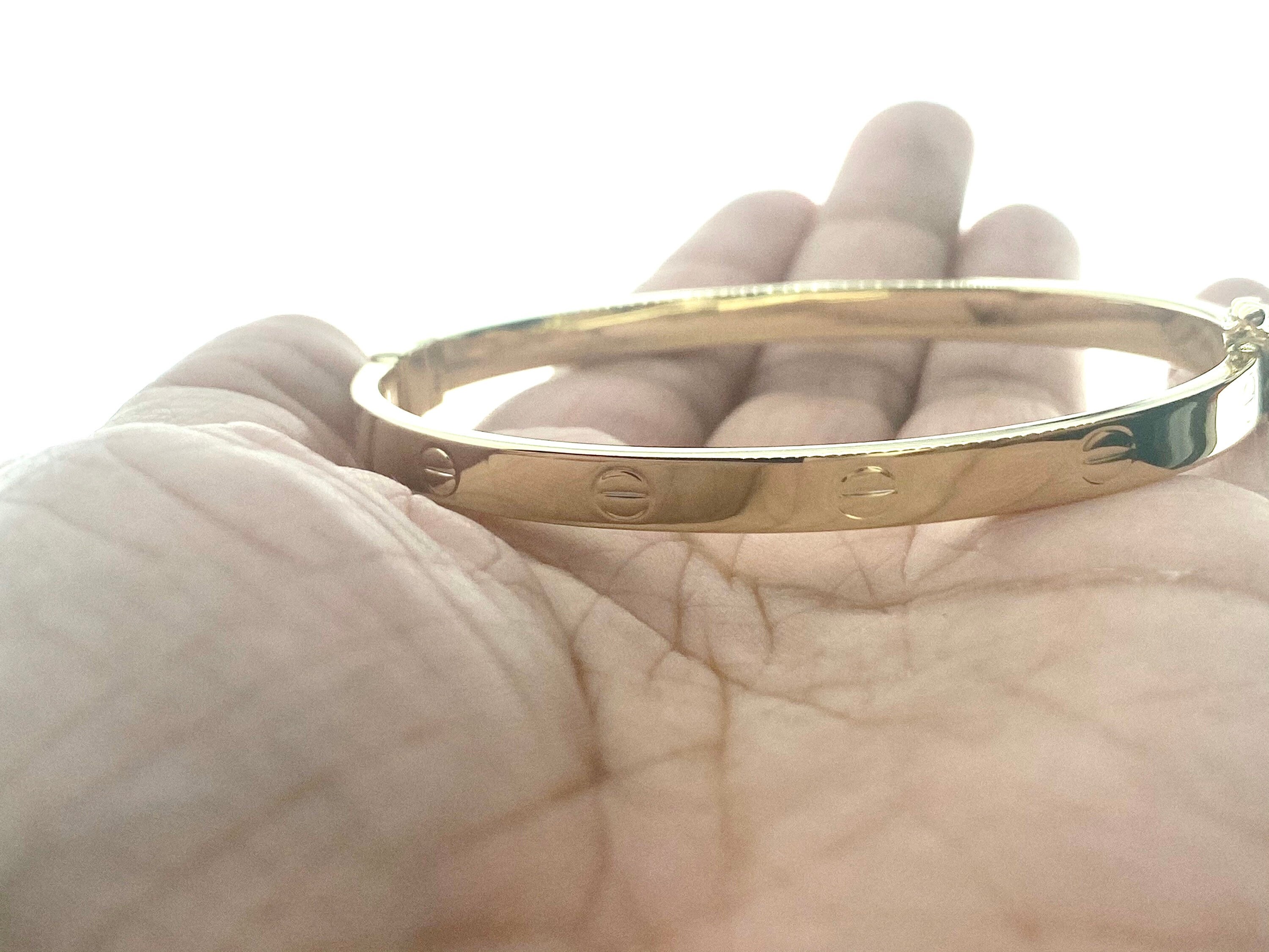 14kt Gold Screw Bangle Bracelet Etsy