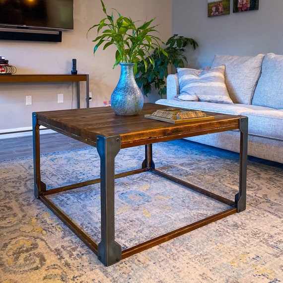 Industrial steel cheap coffee table