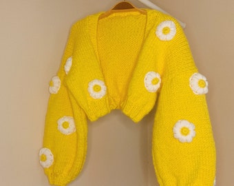 yellow flower cardigan