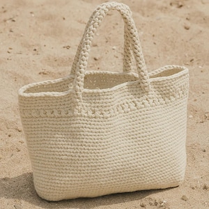 Mönster för virkad strandväska – Boho tygväska PDF – Nybörjarvänlig DIY