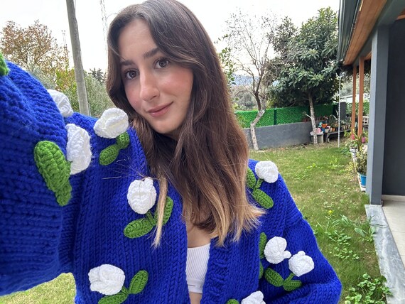 LIFE WITH FLOWERS. ネイビー ニットカーディガン LIFE WITH FLOWERS. ネイビー ニットカーディガン LIFE WITH FLOWERS