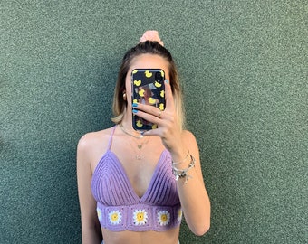 lilac bralette crop top