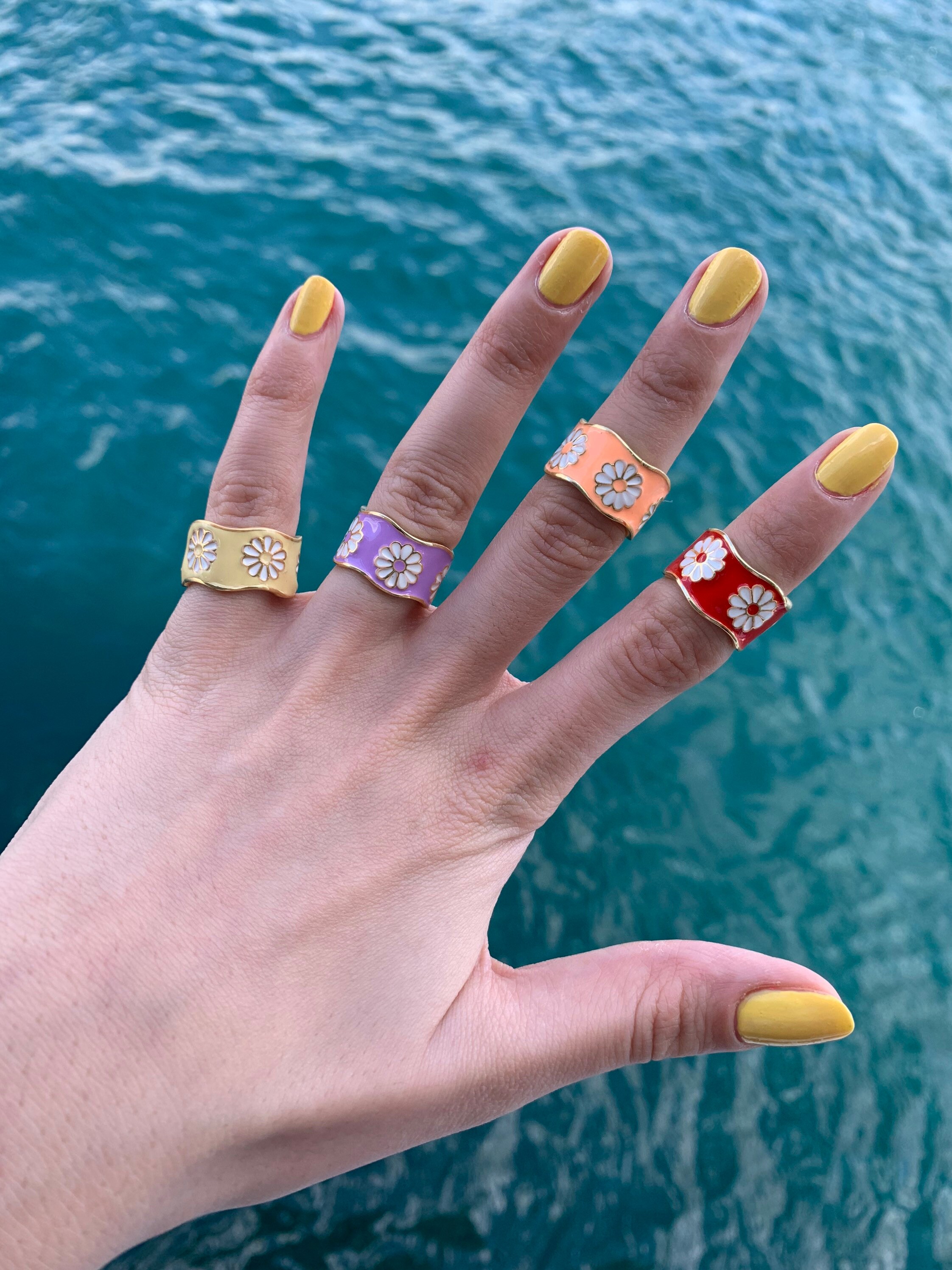 Daisy Rings/Gold Rings /Thick Rings/ Funny Rings/ Gift for Etsy